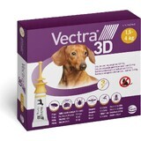 Vectra 3D spot-on pour chiens XS (1,5-4 kg) 1×3 pcs, spot-on contre les parasites