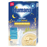 Humana Bedtime porridge 5 cereale cu banane, lapte, fără zahăr adăugat, după 6 luni, 200 g