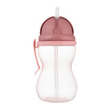 Canpol Babies, biberon avec tube en silicone pliable, rose, à partir de 12 mois, 370 ml