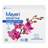 Mayeri Sensitive, tablettes pour lave-vaisselle, 40 pièces