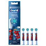 Oral-B Pro Kids, brosse à dents électrique à embouts, Spiderman, plus de 3 ans, ultra souple, 4 pièces