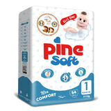 Pine Soft 3D, couches, taille 1, Nouveau-né, 2-5 kg, 54 pcs