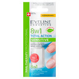 Eveline Cosmetics Nail Therapy Nail Therapy Total Action Sensitive 8in1, conditionneur pour ongles cassants et fragiles, 12 ml