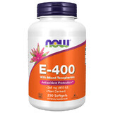 Now Foods E-400, vitamine E avec mélange de tocophérols, 250 gélules