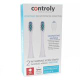 Controly, embouts de remplacement pour brosse à dents Sonic Supersonic et Daily II, blanc, moyen, 2 pièces