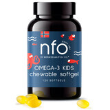 NFO Omega-3 Kids, de la 4 ani, aromă tutti frutti, 120 capsule masticabile