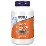 Now Foods Cod Liver Oil, huile de foie de morue, 250 capsules molles