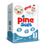 Pine Soft 3D, diapers, size 3, Midi, 4-9 kg, 42 pcs