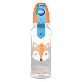 Canpol Babies, biberon mince, animaux mignons, orange, à partir de 12 mois, 250 ml