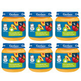 Gerber Dessert-Set, Apfelmousse mit Pfirsich, nach 4 Monaten, 6 x 125 g