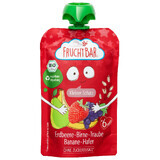 Fruchtbar Mousse aux fruits bio, fraises, poires, raisins, bananes, avoine, après 6 mois, 100 g