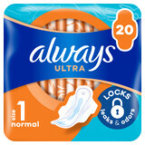 Always Ultra, serviettes hygiéniques à ailettes, Normal Plus, 20 pièces