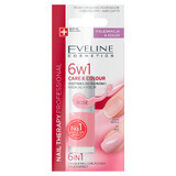 Eveline Cosmetics Nail Therapy 6in1, baume concentré pour améliorer la couleur des ongles, Rose, 5 ml