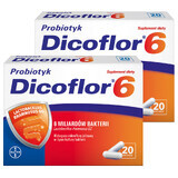 Dicoflor 6 set, pour les enfants à partir de 3 ans et les adultes, 2 x 20 gélules