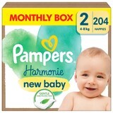 Pampers Harmonie, couches, taille 2, 4-8 kg 204 pièces