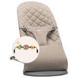 BabyBjorn Bliss Balançoire BabyBjorn Bliss avec barre de jouets incluse, 3,5 - 13 kg, Gris sable, BabyBjorn