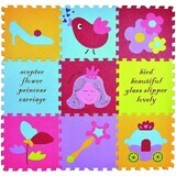 Tapis puzzle Princesse, 92 x 92 cm, +3 ans, Babygreat