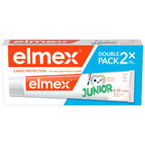 Elmex Caries Protection Junior, dentifrice pour enfants, 6-12 ans, 2 x 75 ml