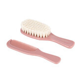 Canpol Babies Gold Set, brosse à cheveux en poils naturels, rose, 1 pc + peigne, rose, 1 pc