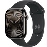 Apple Watch Series 10 GPS + Cellular 42mm Slate Titanium Case cu bandă sport neagră - M/L