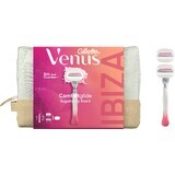 Sac cadeau Gillette Venus Comfortglide Festival pour femmes : rasoir + 2 têtes + trousse de toilette