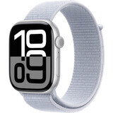 Apple Watch Series 10 GPS + Cellular 46mm Carcasă din aluminiu argintiu cu buclă sport Blue Cloud