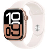 Apple Watch Series 10 GPS + Cellular 46mm Carcasă din aluminiu Rose Gold cu bandă sport Light Blush - M/L