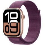 Apple Watch Series 10 GPS + Cellular 46mm Carcasă din aluminiu Rose Gold cu buclă sport Plum