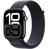 Apple Watch Series 10 GPS 42mm Jet Black carcasă din aluminiu cu Ink Sport Loop