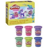 Lot de 6 boîtes de pâtes à modeler pailletées, +2 ans, Play Doh