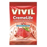 Zuckerfreies Erdbeer-Bonbon Creme Life, 110 g, Vivil