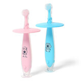 Brosse à dents pour enfants, bleu/rose, Babyono