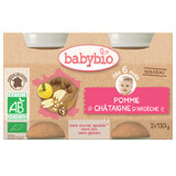 Purée de pommes et de châtaignes bio, +6mois, 2x130g, BabyBio