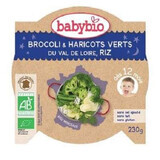 Menu bio purée de brocolis, haricots verts et riz, +12 mois, 230 g, BabyBio