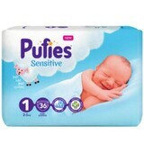Couche Baby Sensitive No. 1, 2-5 kg, 36 pièces, Pufies