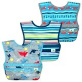 Set of 3 waterproof bibs, Dinosaurs, Green Sprouts