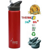 Thermos en acier inoxydable avec couvercle automatique Jannu Rosu, 750ml, Laken