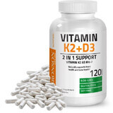 Vitamine K2 90 mcg + Vitamine D3 5000 IU, 120 gélules, Bronson Laboratories