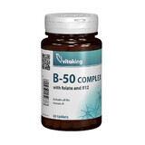 Mega B 50 Komplex mit Folsäure, 60 Tabletten, Vitaking