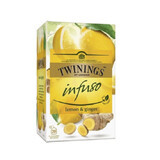 Infusion de thé au citron et au gingembre, 20 sachets, Twinings