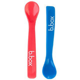 Set de 2 cuillères en silicone flexible, Bleu et Rouge, BBOX
