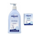 Paquet de mousse et de shampoing pour bébés, 500 ml + savon pour bébés, 100 g, Sanosan