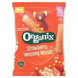 Bâtonnets de maïs et d'avoine bio avec des fraises, 25 g, + 6 mois, Organix