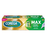 Max Fixation + Crème adhésive pour prothèses dentaires, Menthol, 40 gr, Corega