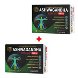 Paquet Ashwagandha KSM-66, 30 gélules à base de plantes + 50% de réduction sur le 2ème produit, Cosmopharm
