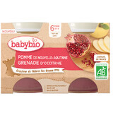 Purée de pommes et de grenades bio, 2 x 130 g, BabyBio