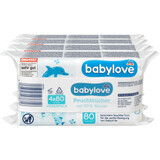 Babylove Lingettes humides 99% d'eau 4x80pcs, 320 pcs