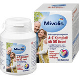 Mivolis Vitamines A-Z, 50 ans+, 153 g, 100 comprimés
