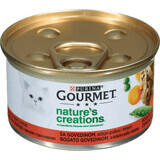Purina Gourmet Alimento umido per gatti con manzo e piselli, 85 g