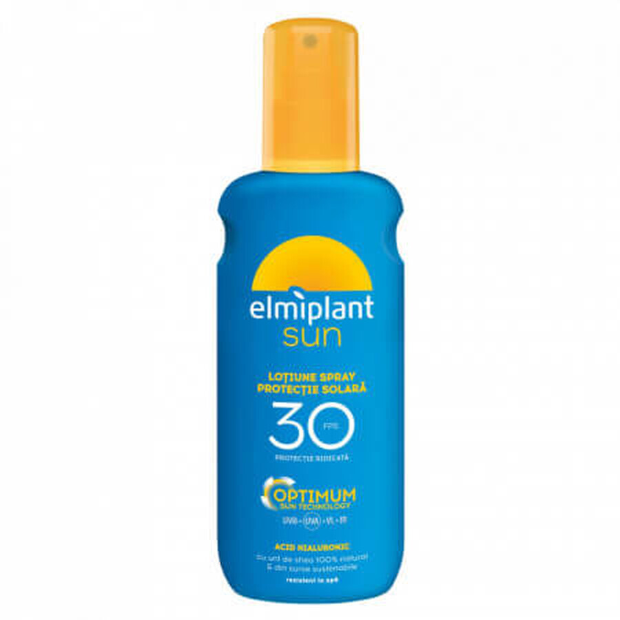 Lotion spray haute protection solaire SPF 30 Optimum Sun, 200 ml, Elmiplant